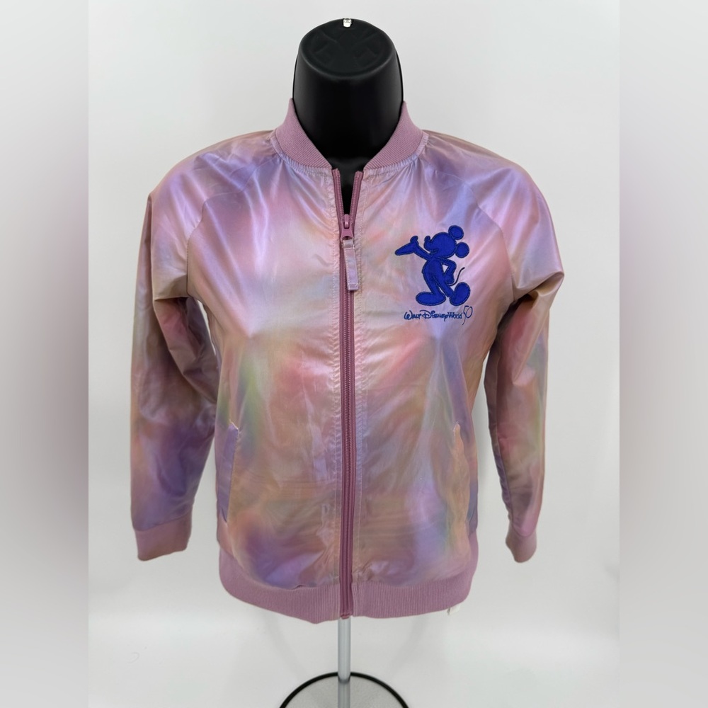 Walt Disney World 50th Anniversary Iridescent Mickey Bomber Jacket Kids Medium M